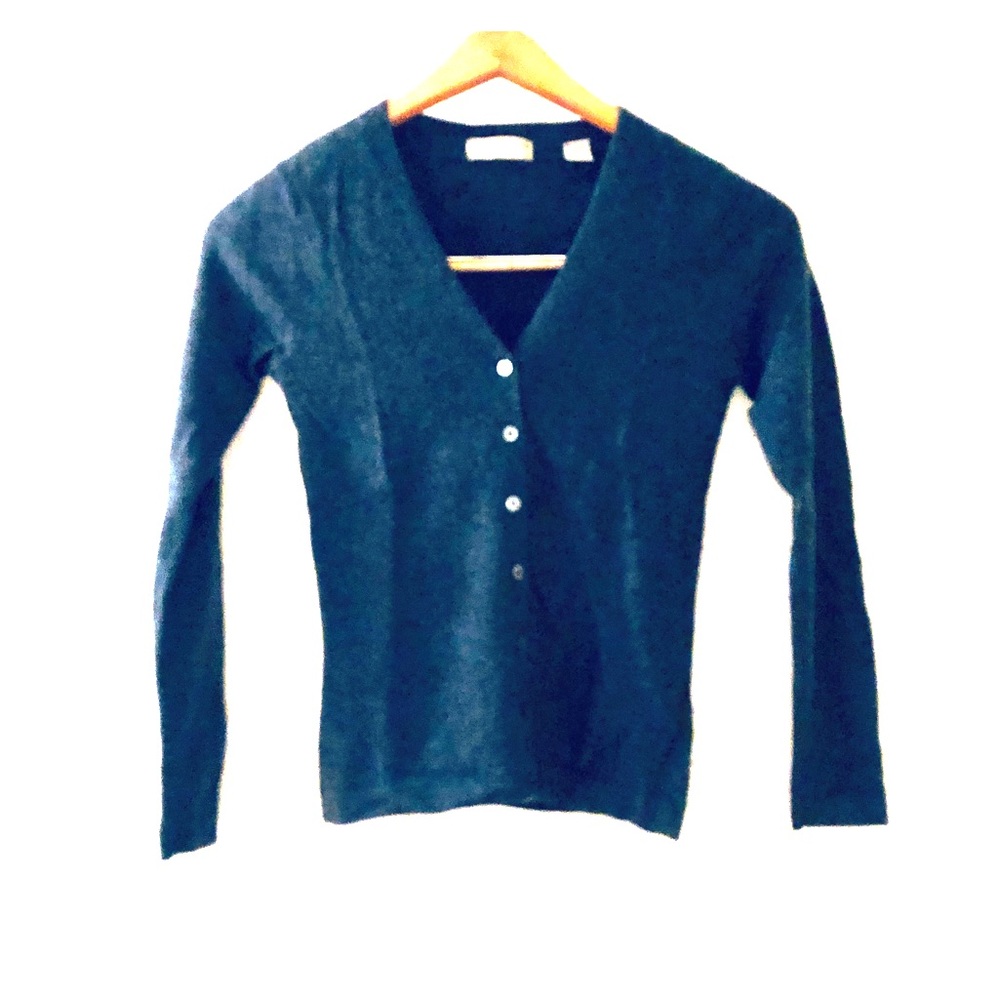 Lord and Taylor cashmere v neck cardigan grey XS